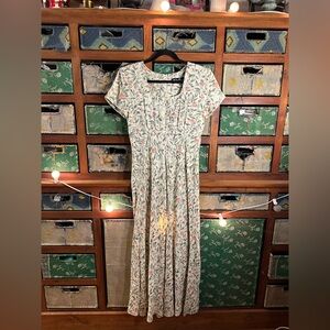 All that Jazz Green and Pink Floral Maxi Dress